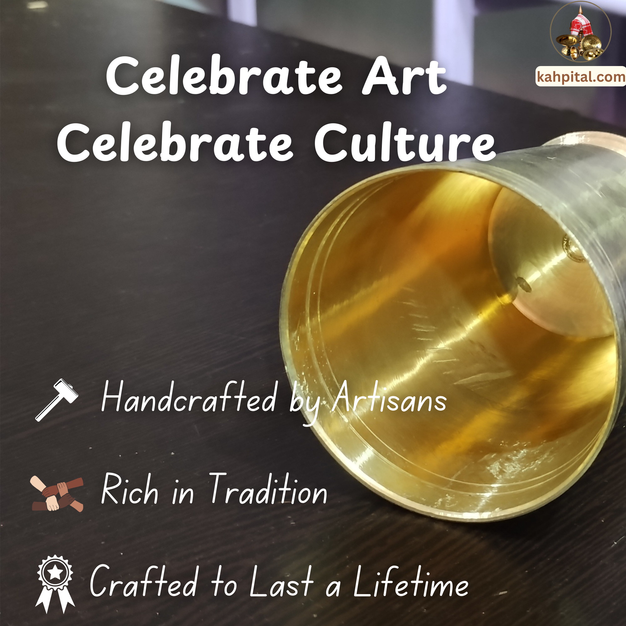 Premium Brass Metal Brass Glass