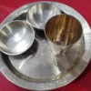 Dinner Set. Brass Plate bowl, glass & Spoon