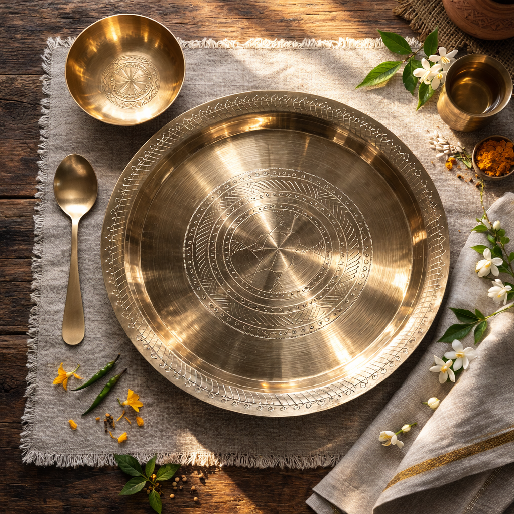 Handmade Annaprashan Utensils Set (Brass & Bell Metal) – From GI Tagged Sarthebari, Assam