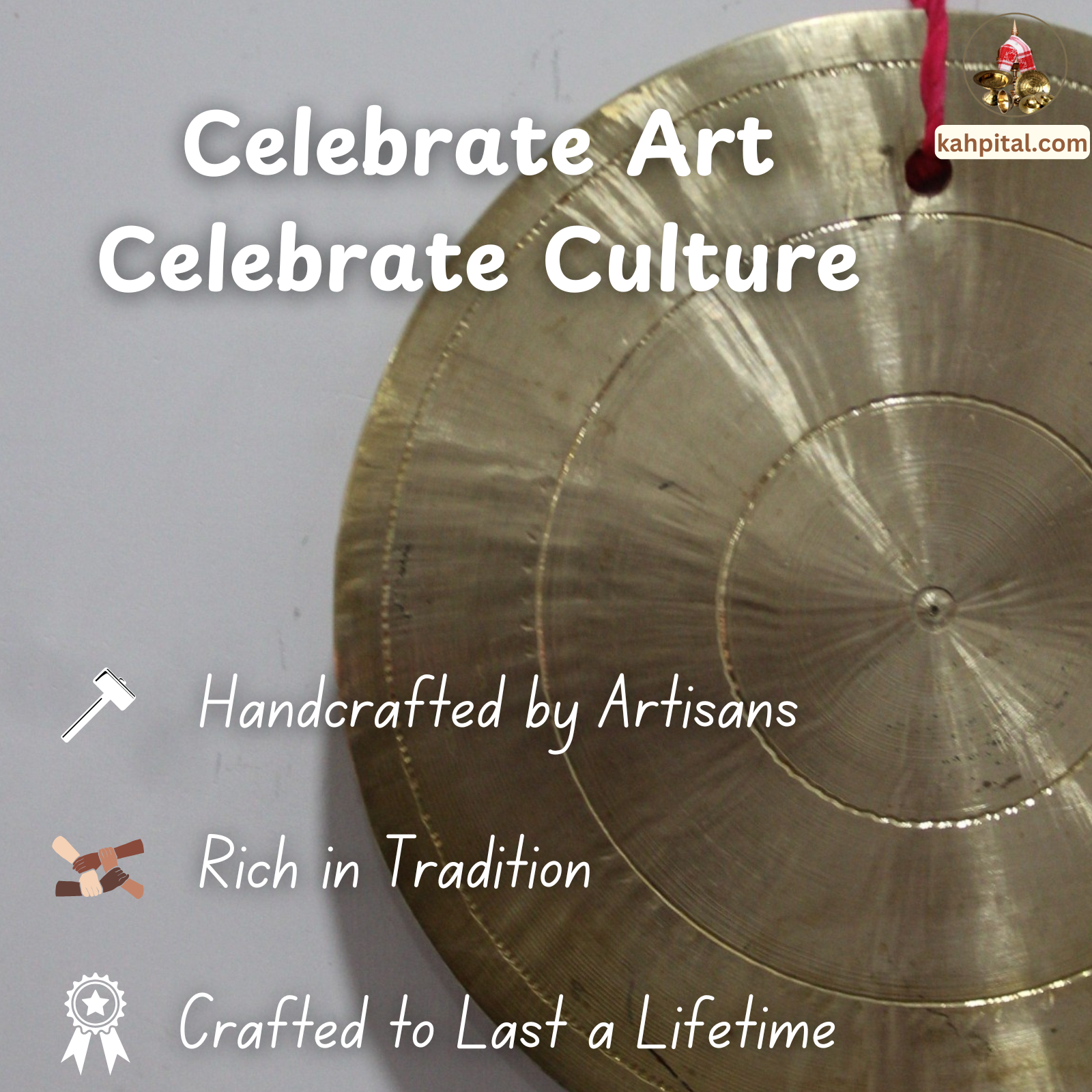 Handmade Brass Bell – 8 Inch Diameter (Ideal for School Use)