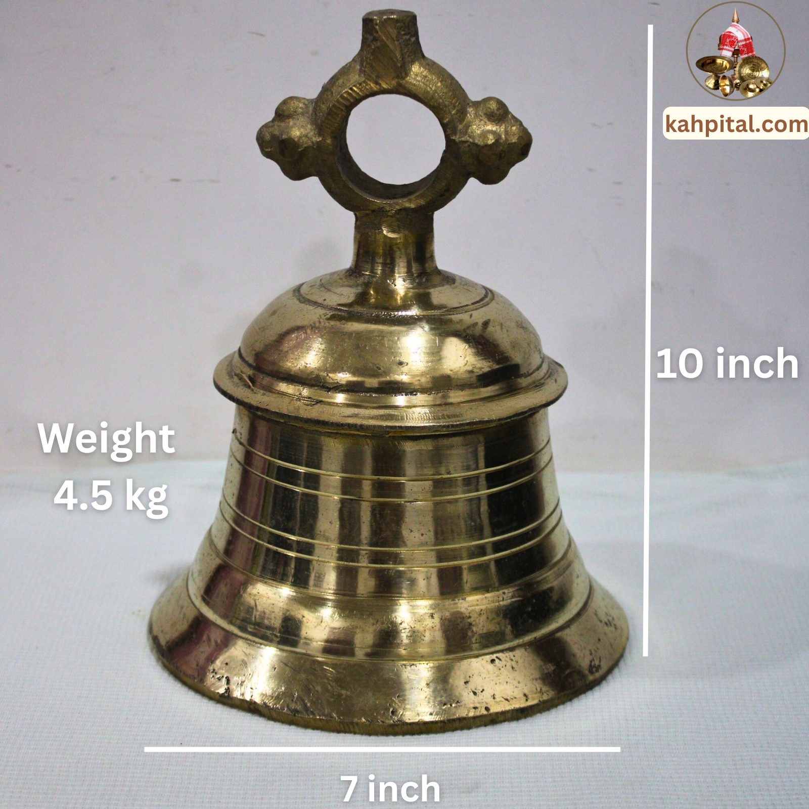 Premium Handmade Brass Hanging Temple Bell for Your Temple (5 Kg)