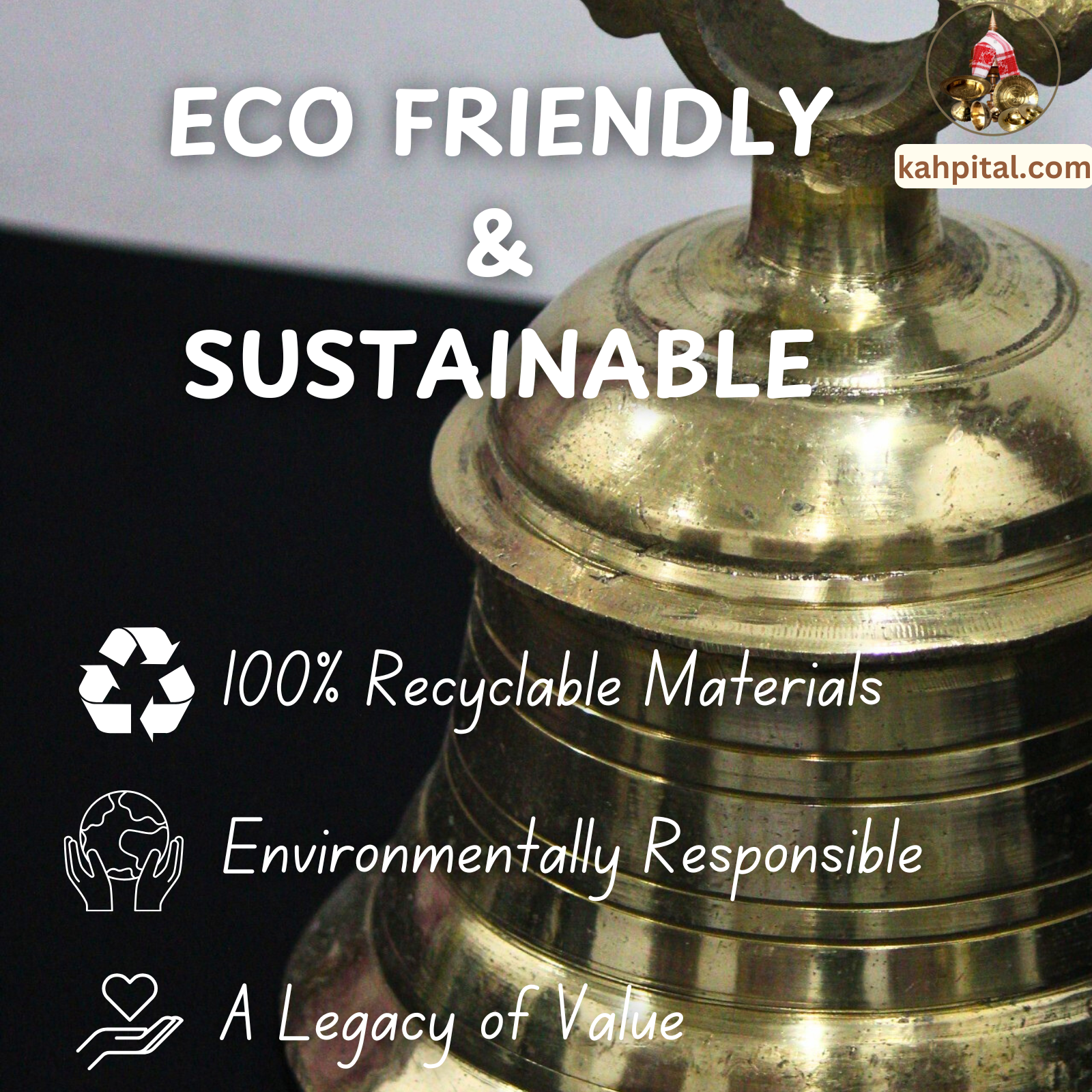 Premium Handmade Brass Hanging Temple Bell for Your Temple (5 Kg)