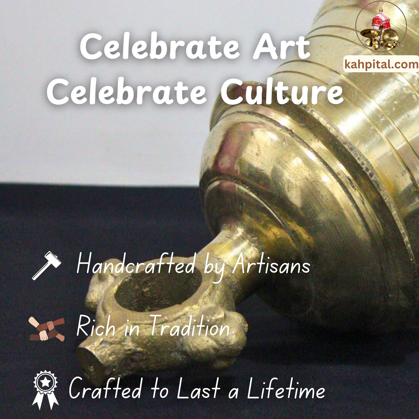 Premium Handmade Brass Hanging Temple Bell for Your Temple (5 Kg)