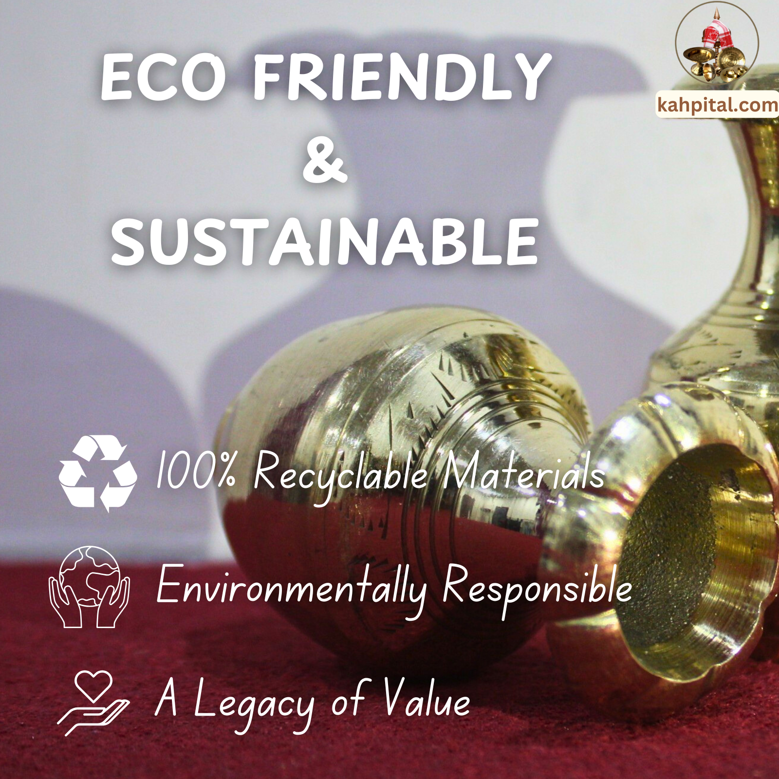 Premium Brass Home Decor Showpiece 1 Pair (Miniature Kalash) for Home Decor