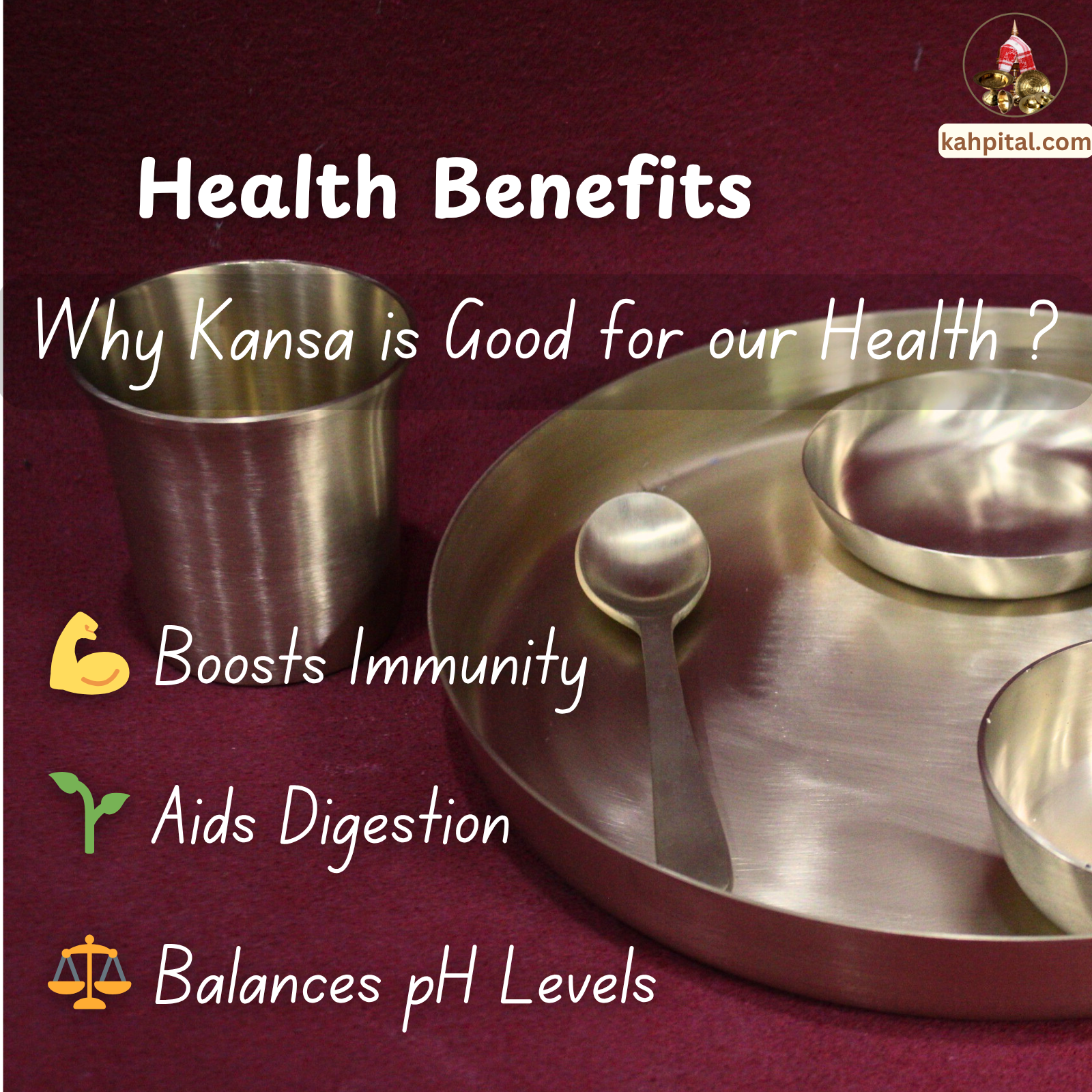 Premium Handmade Kansa Dinner Set – Traditional Elegance with Ayurvedic Benefits-KahPital.com