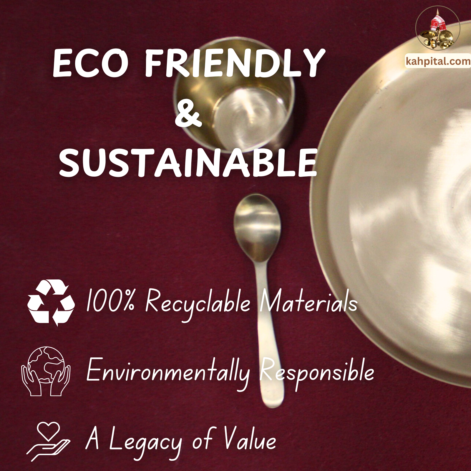 Premium Handmade Kansa Dinner Set – Traditional Elegance with Ayurvedic Benefits-KahPital.com