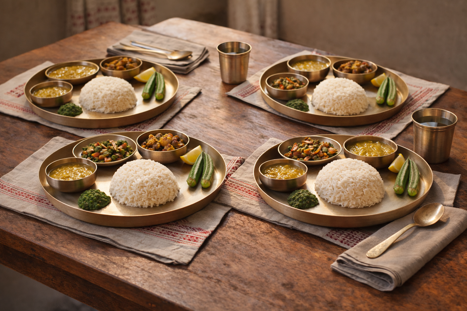 Premium Handmade Kansa Dinner Set – Traditional Elegance with Ayurvedic Benefits