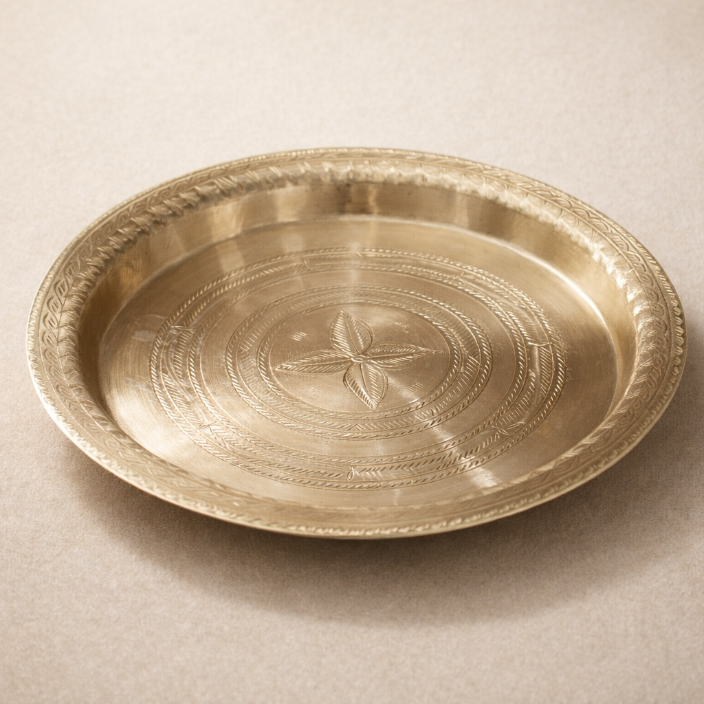 Artistic Heritage Plate -GI Tagged Sarthebari Bell Metal Plate (Kahor Kahi) – A Legacy of Assamese Craftsmanship