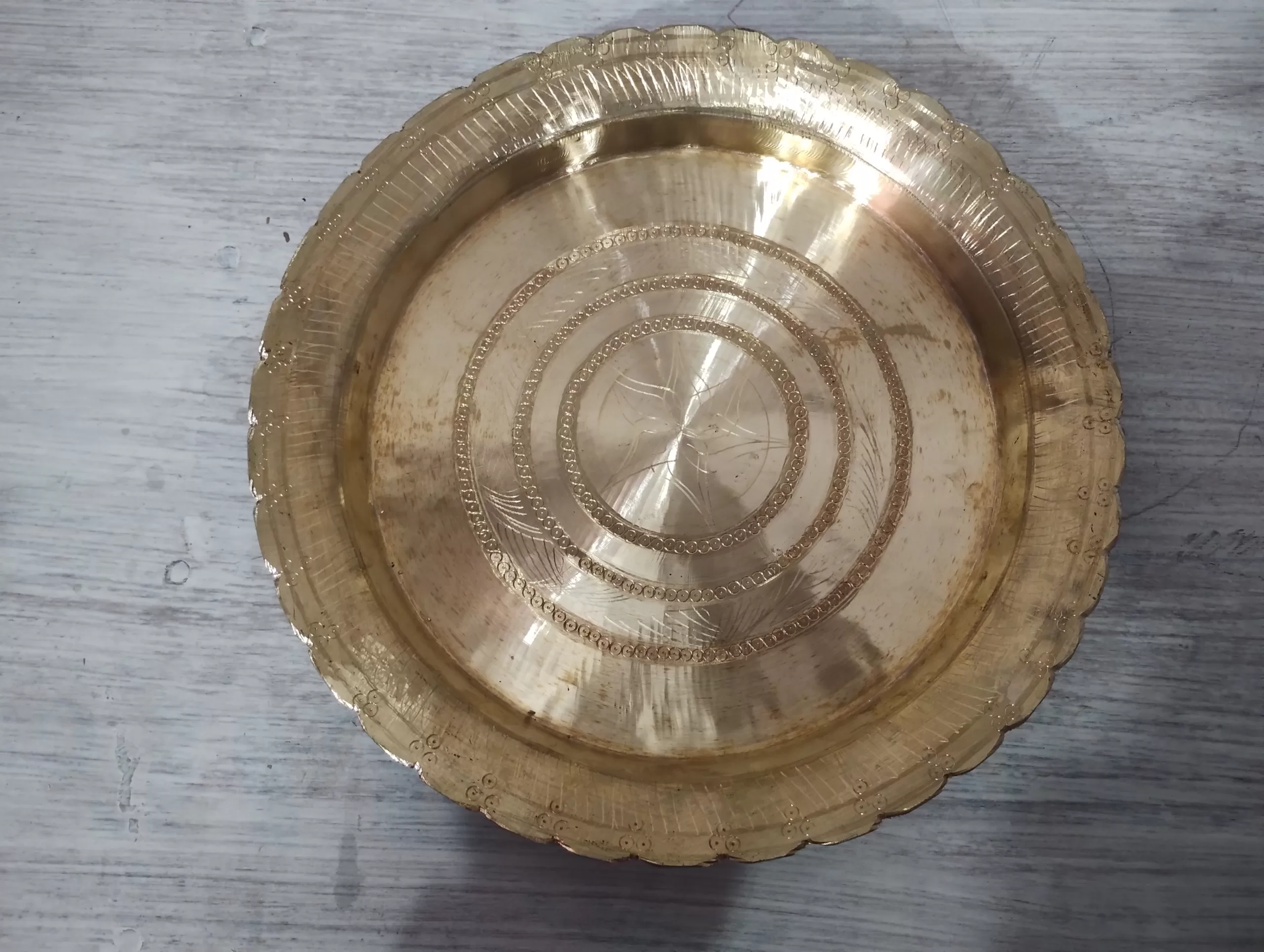 Bronze Plate or Bell Metal Thali (Kahor kahi)