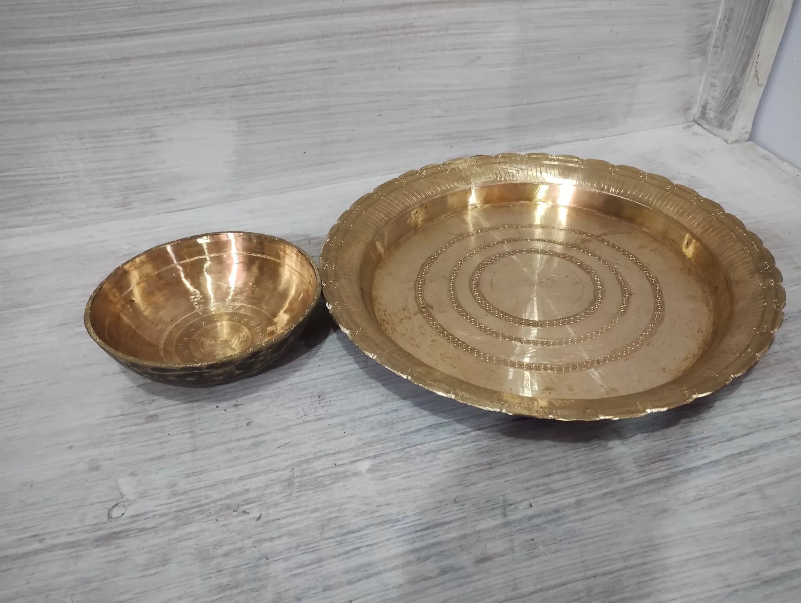 Bronze Plate or Bell Metal Thali (Kahor kahi)