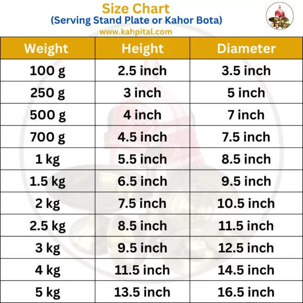 Size list of Kahor Bota| www.kahpital.com