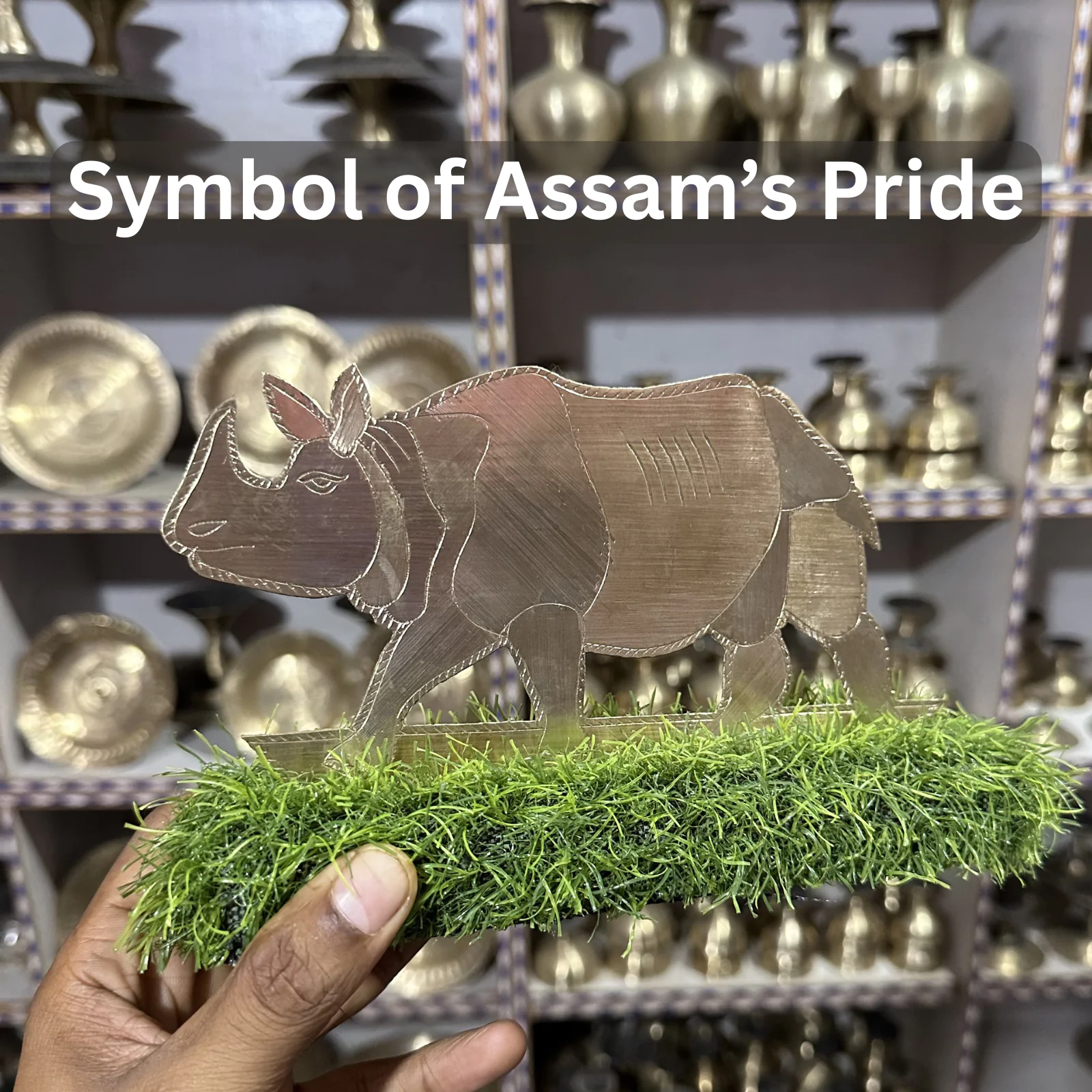 Handcrafted Bell Metal Rhino Perfect for Homedecor & Gifting