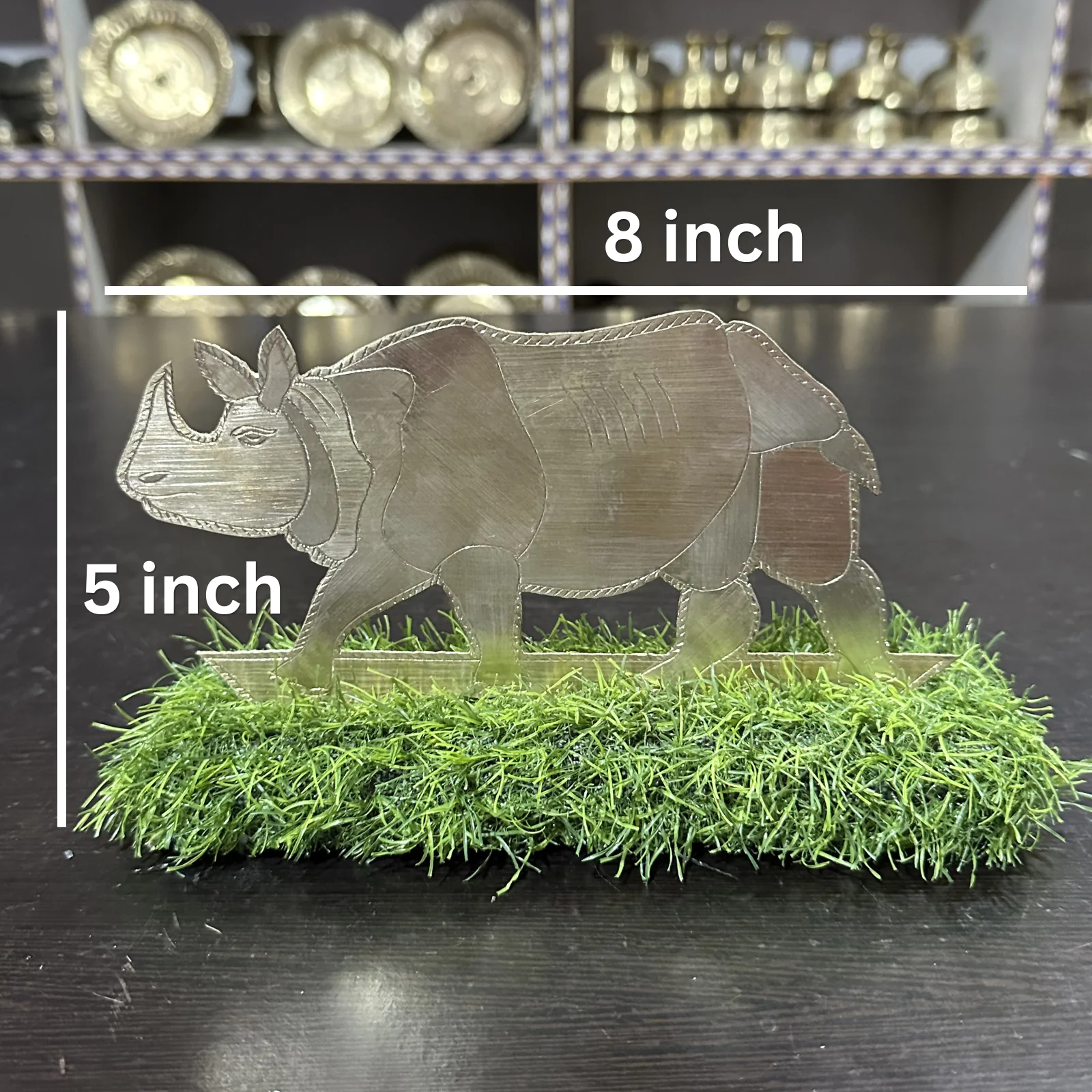 Handcrafted Bell Metal Rhino Perfect for Homedecor & Gifting