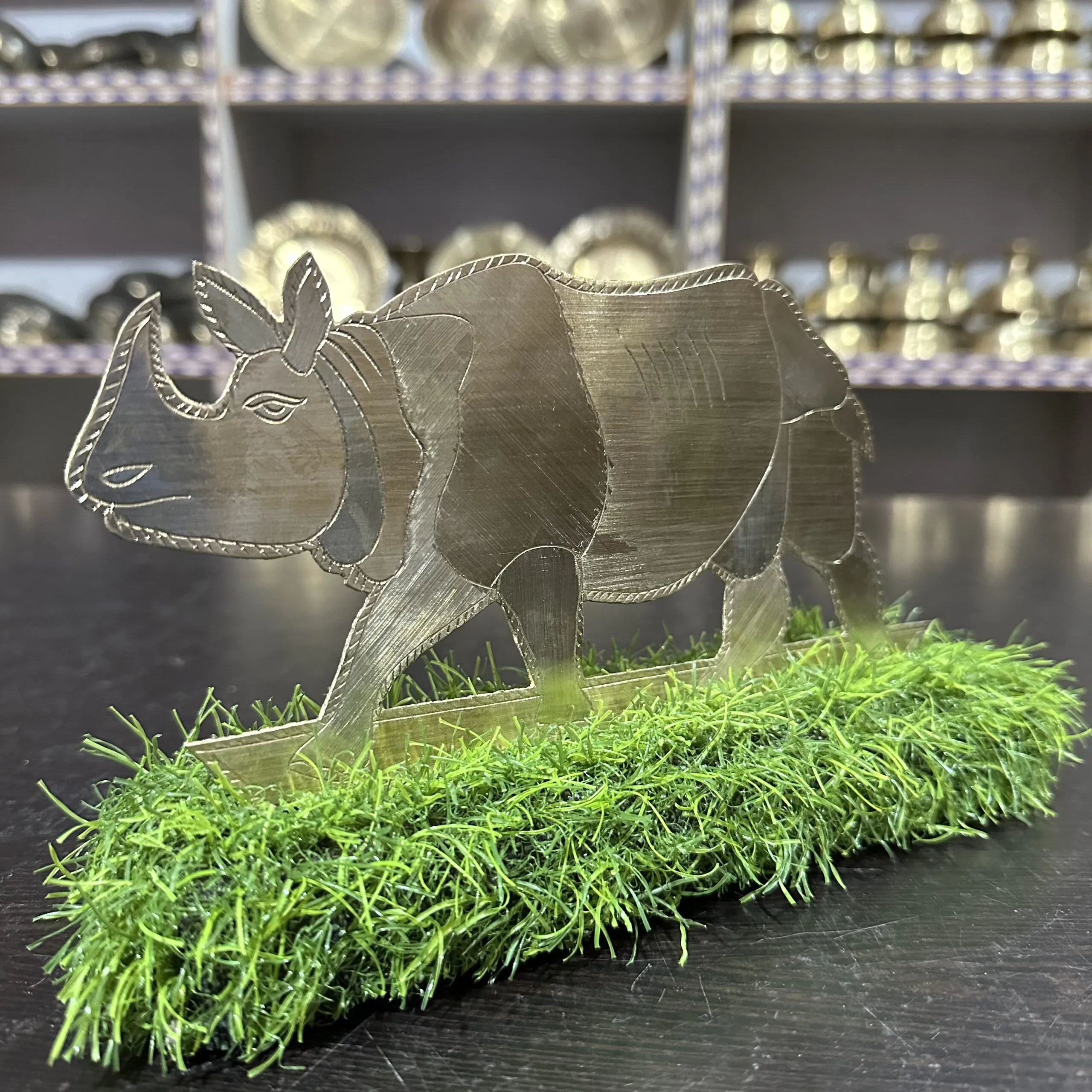 Handcrafted Bell Metal Rhino Perfect for Homedecor & Gifting