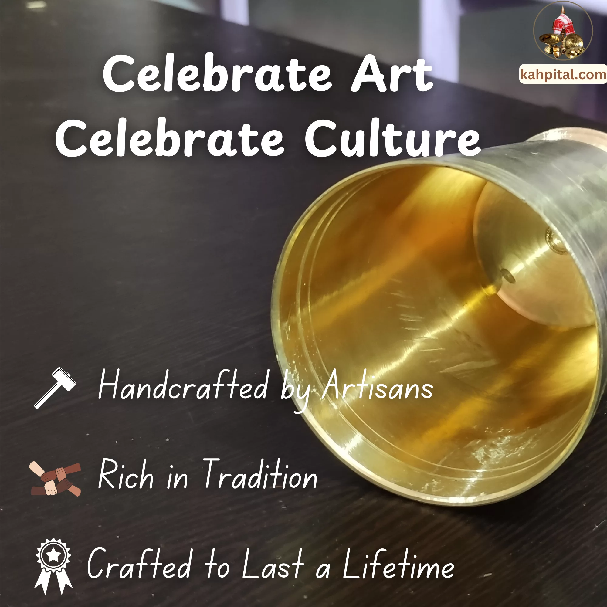 Premium Brass Metal Brass Glass