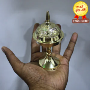 Premium Brass Handmade Showpiece Assamese Small Xorai for Home Decor & Gifting (5 Inch, Golden)