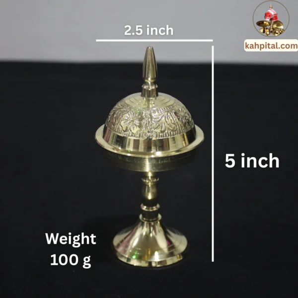 Premium Brass Handmade Showpiece Assamese Small Xorai for Home Decor & Gifting (5 Inch, Golden)