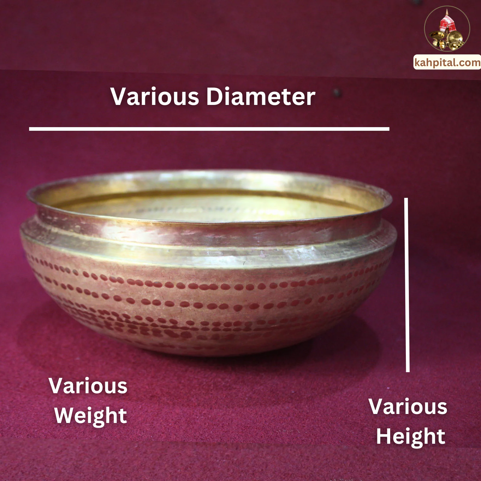 Brass Mixing Bowl (Urli Bowl)/ Assamese Tou (Multipurpose Use)
