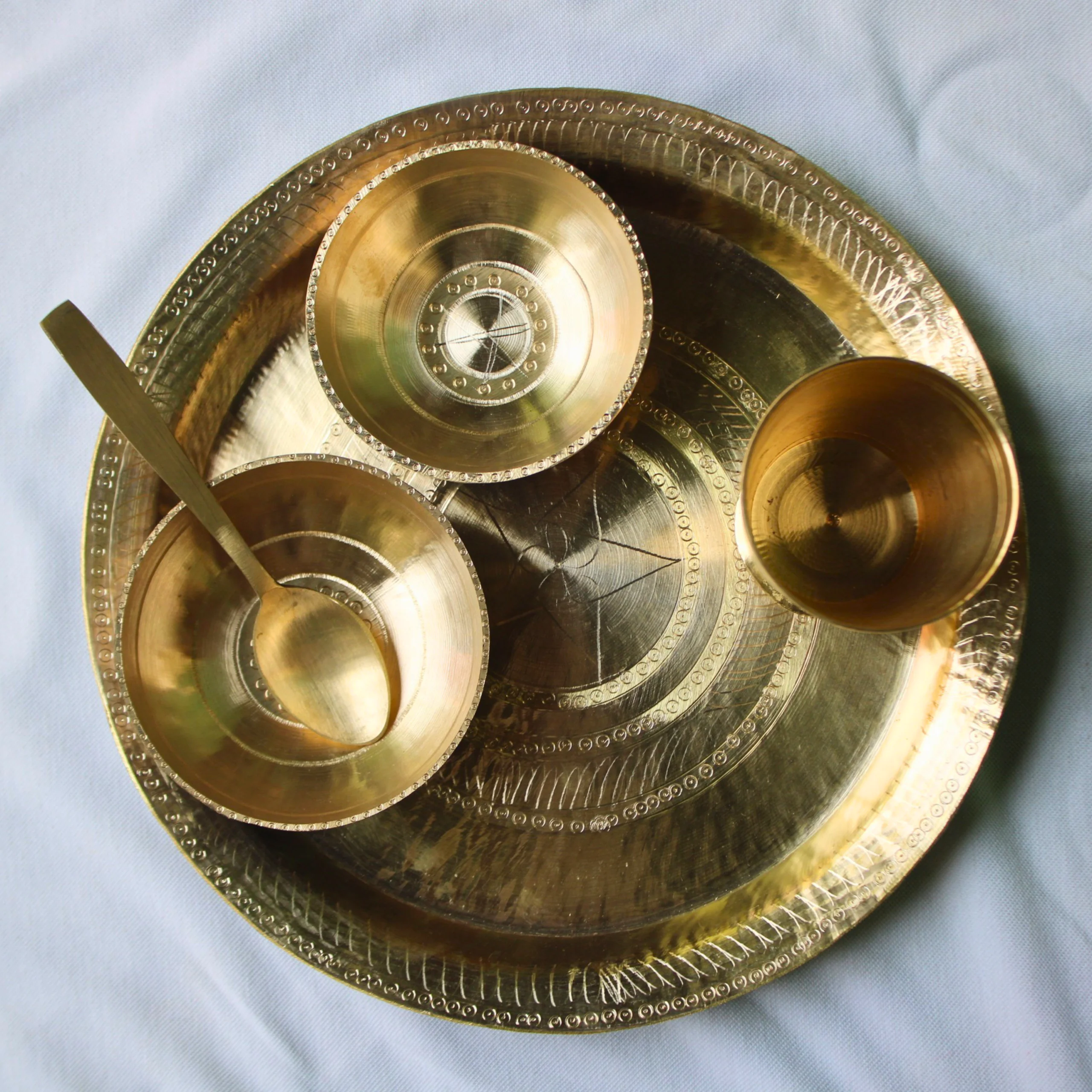 Handmade Premium Quality Brass Dinner Set (Pital Dinner Set) for Kitchen & Dinning