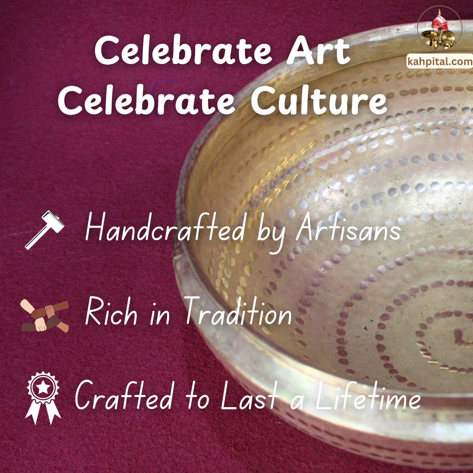 Brass Mixing Bowl (Urli Bowl)/ Assamese Tou (Multipurpose Use)