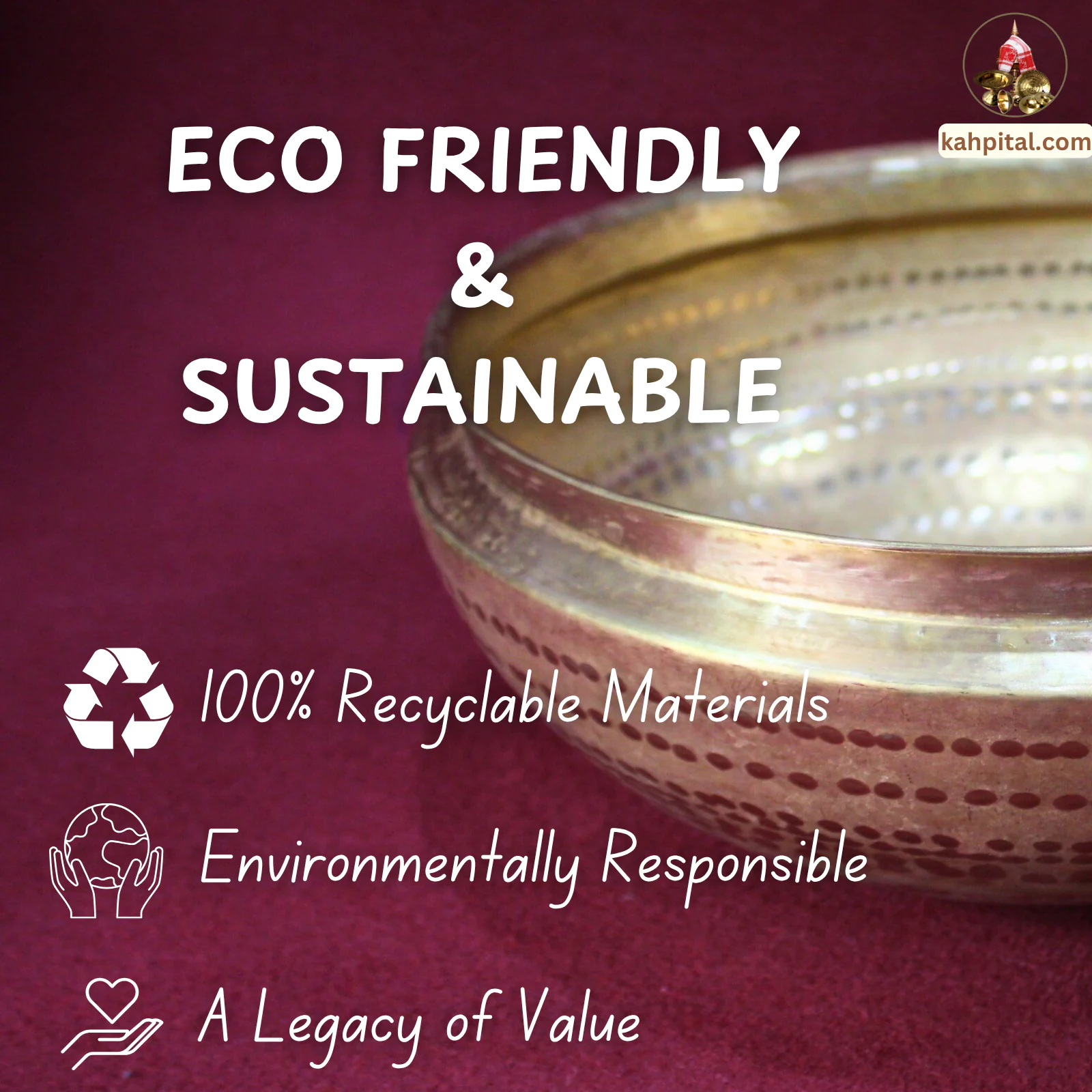 Brass Mixing Bowl (Urli Bowl)/ Assamese Tou (Multipurpose Use)