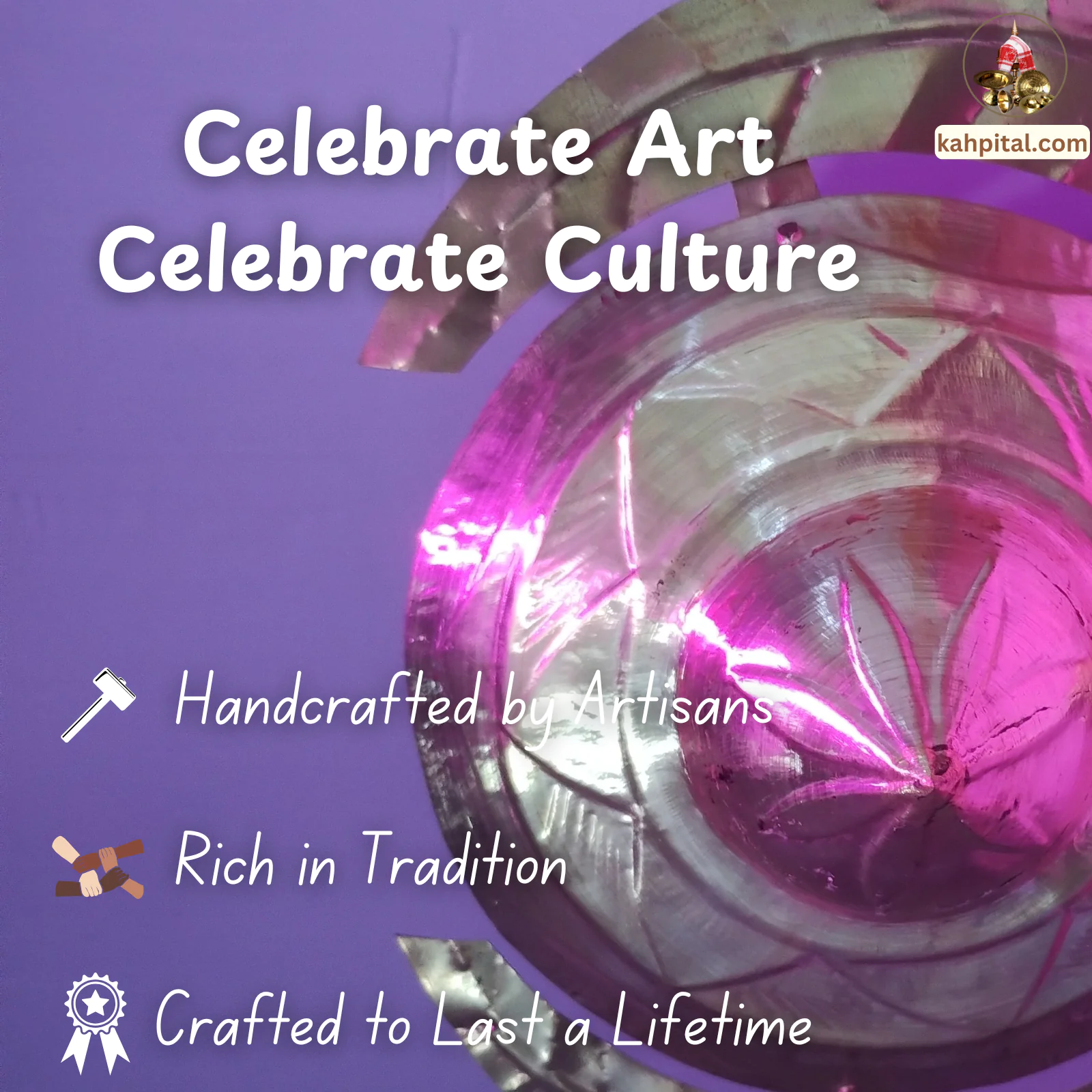 Assamese Japi with stand for Home Decoration (Brass Item)