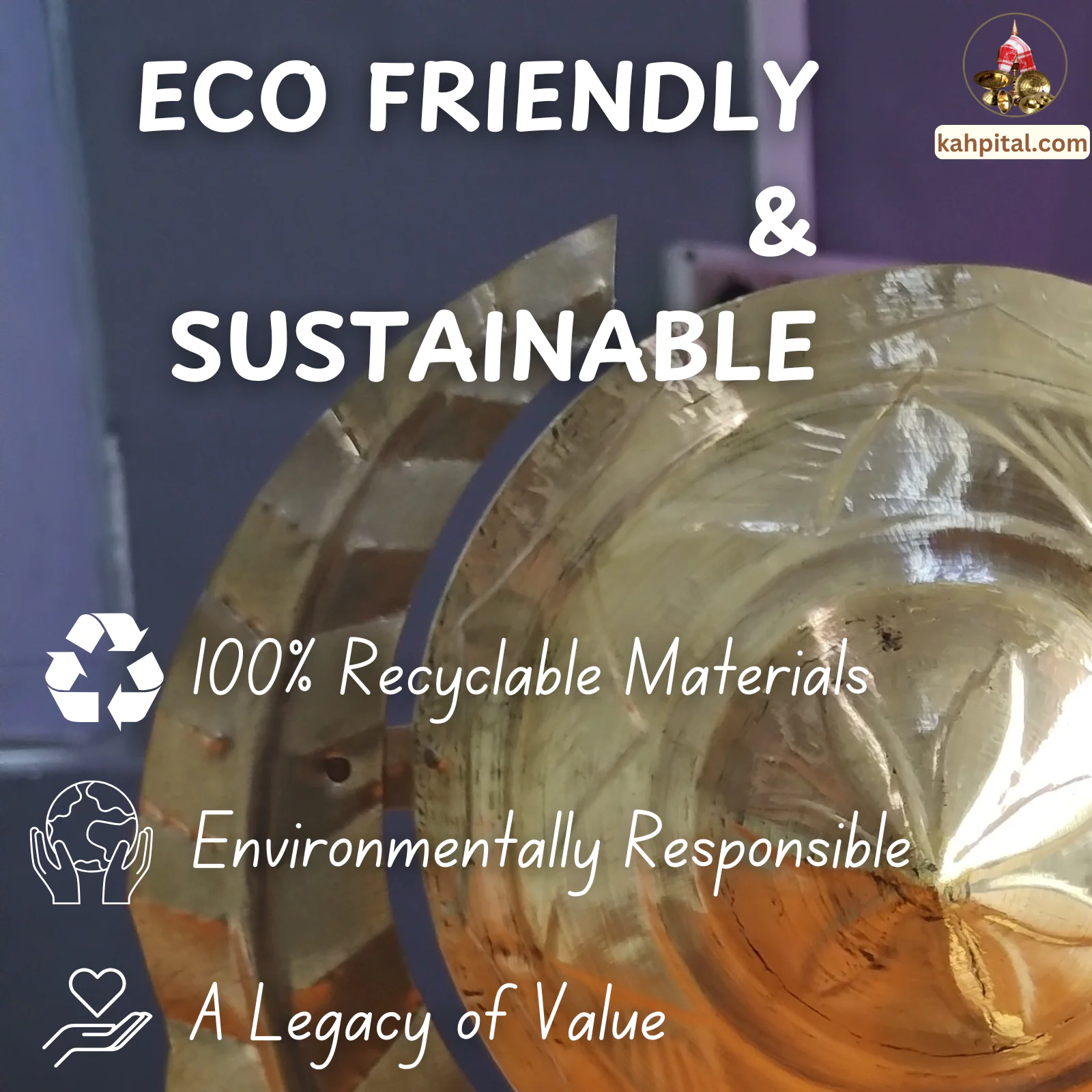 Assamese Japi with stand for Home Decoration (Brass Item)