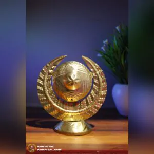 Assamese Japi with Stand for Home Decoration (Brass Item)