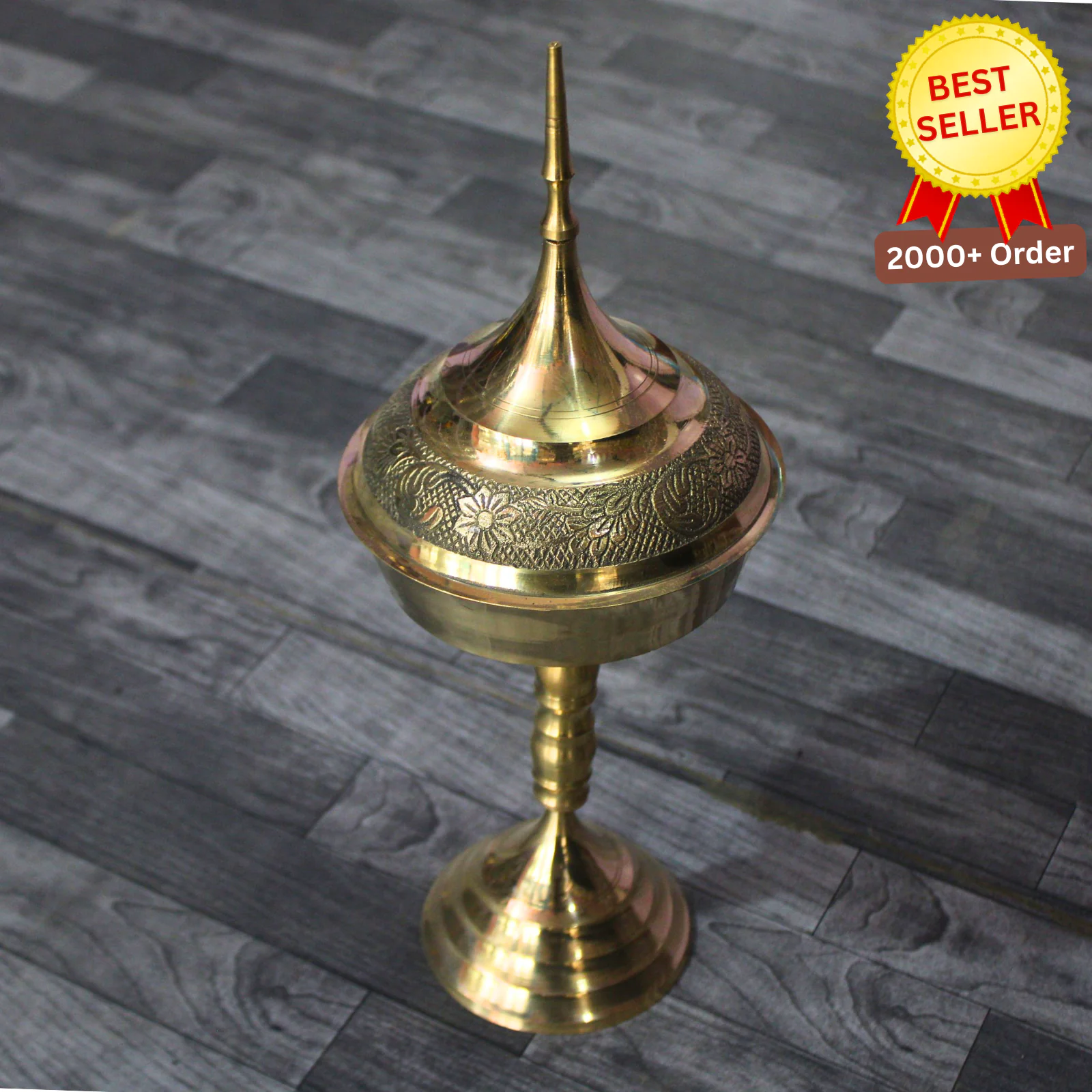 Premium Brass Handmade Showpiece Assamese Xorai for Home Decor & Gifting (Golden)