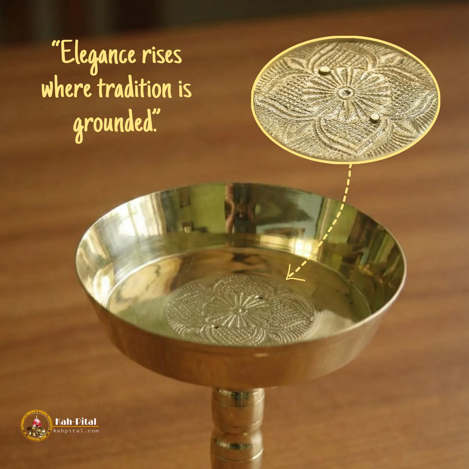 Premium Brass Handmade Showpiece Assamese Xorai for Home Decor & Gifting (Golden)