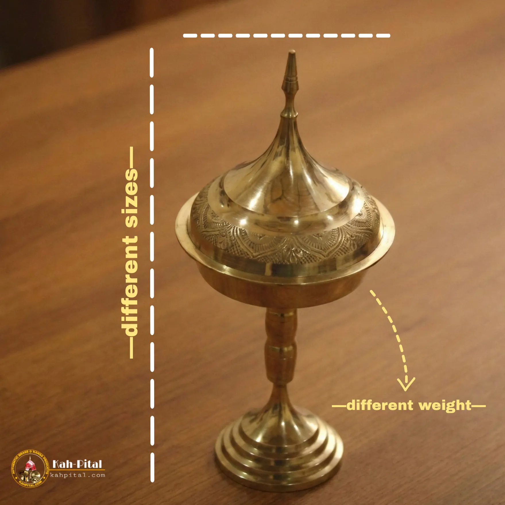 Premium Brass Handmade Showpiece Assamese Xorai for Home Decor & Gifting (Golden)