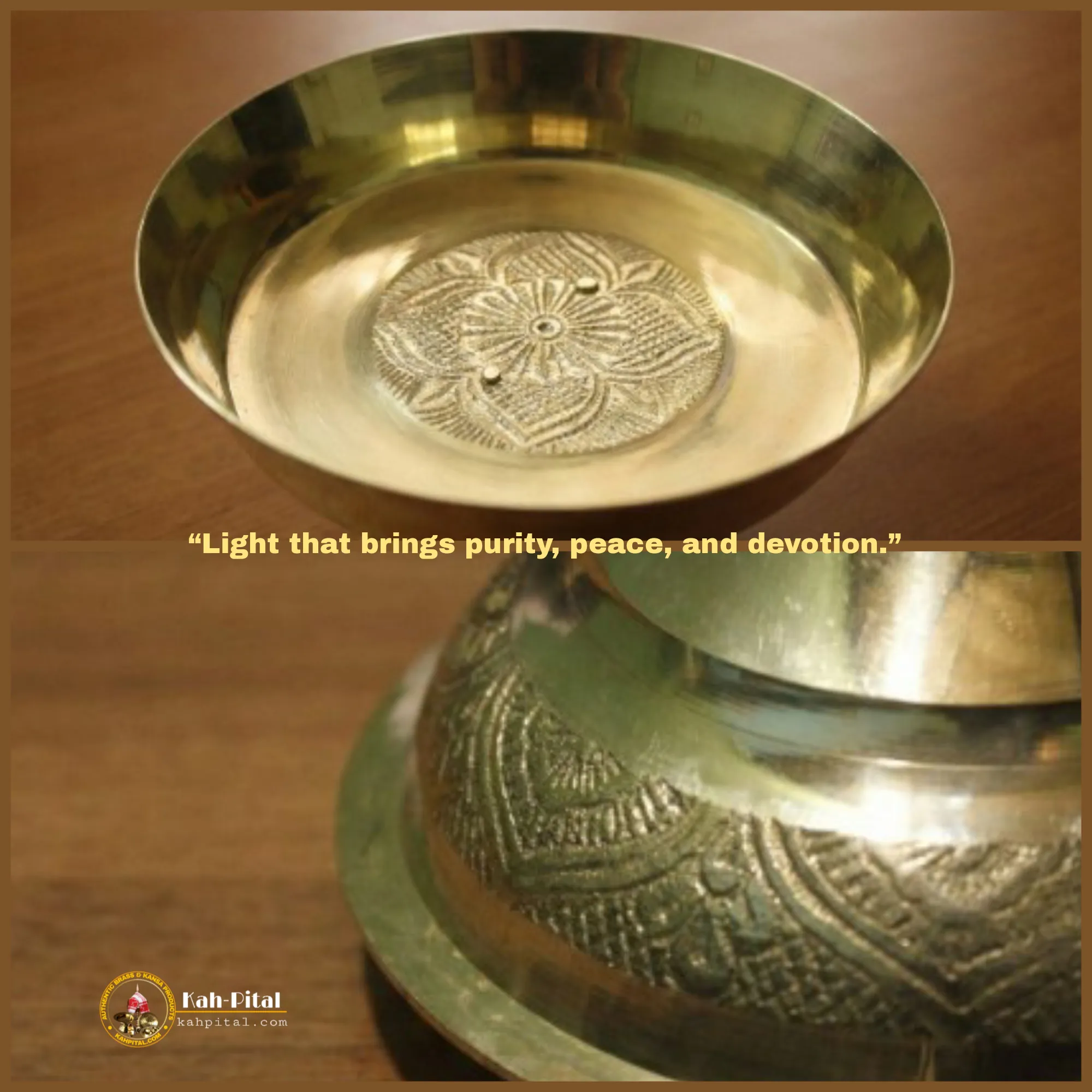 Premium Brass Handmade Showpiece Assamese Xorai for Home Decor & Gifting (Golden)