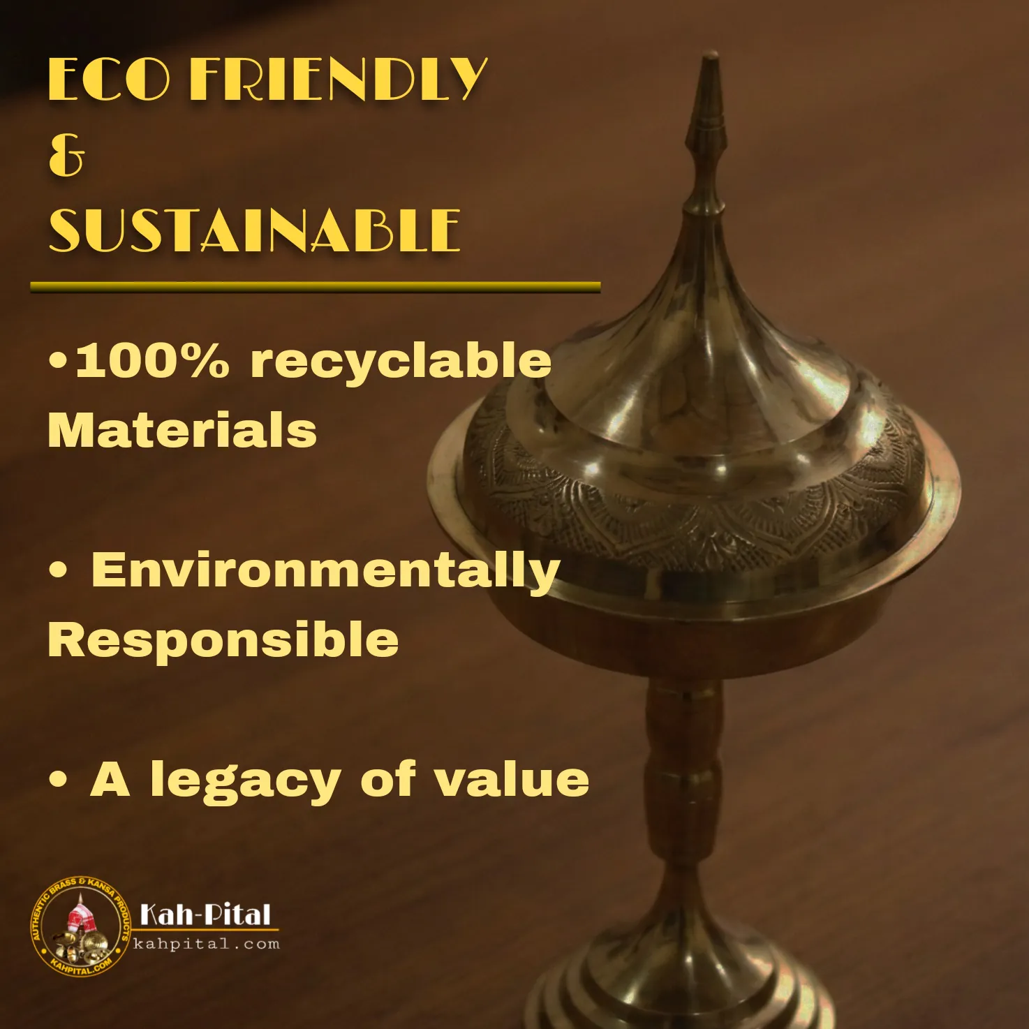 Premium Brass Handmade Showpiece Assamese Xorai for Home Decor & Gifting (Golden)