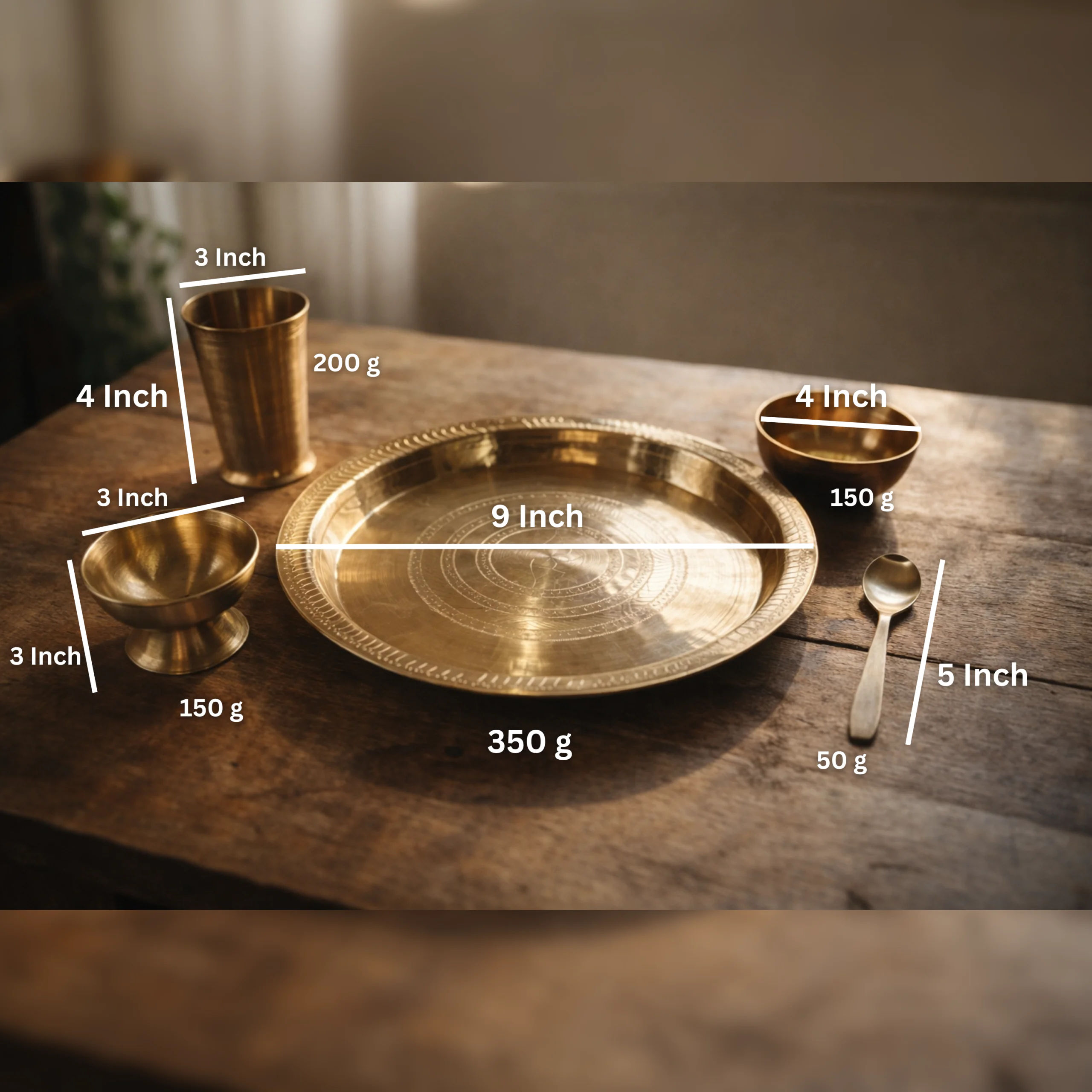 Handmade Annaprashan Utensils Set (Brass & Bell Metal) – From GI Tagged Sarthebari, Assam