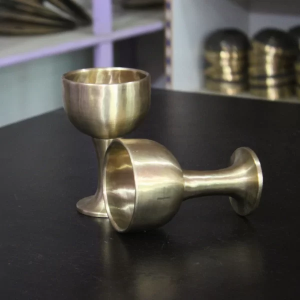 Handmade Bronze Wine Glass - Artisan-Crafted in Sarthebari, Assam - Elegant & Unique