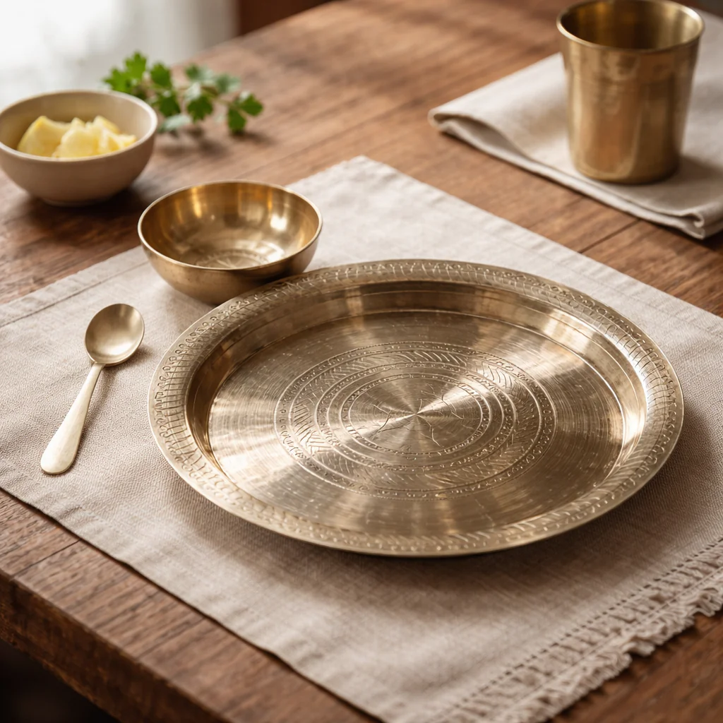 Handmade Annaprashan Utensils Set (Brass & Bell Metal) – From GI Tagged Sarthebari, Assam