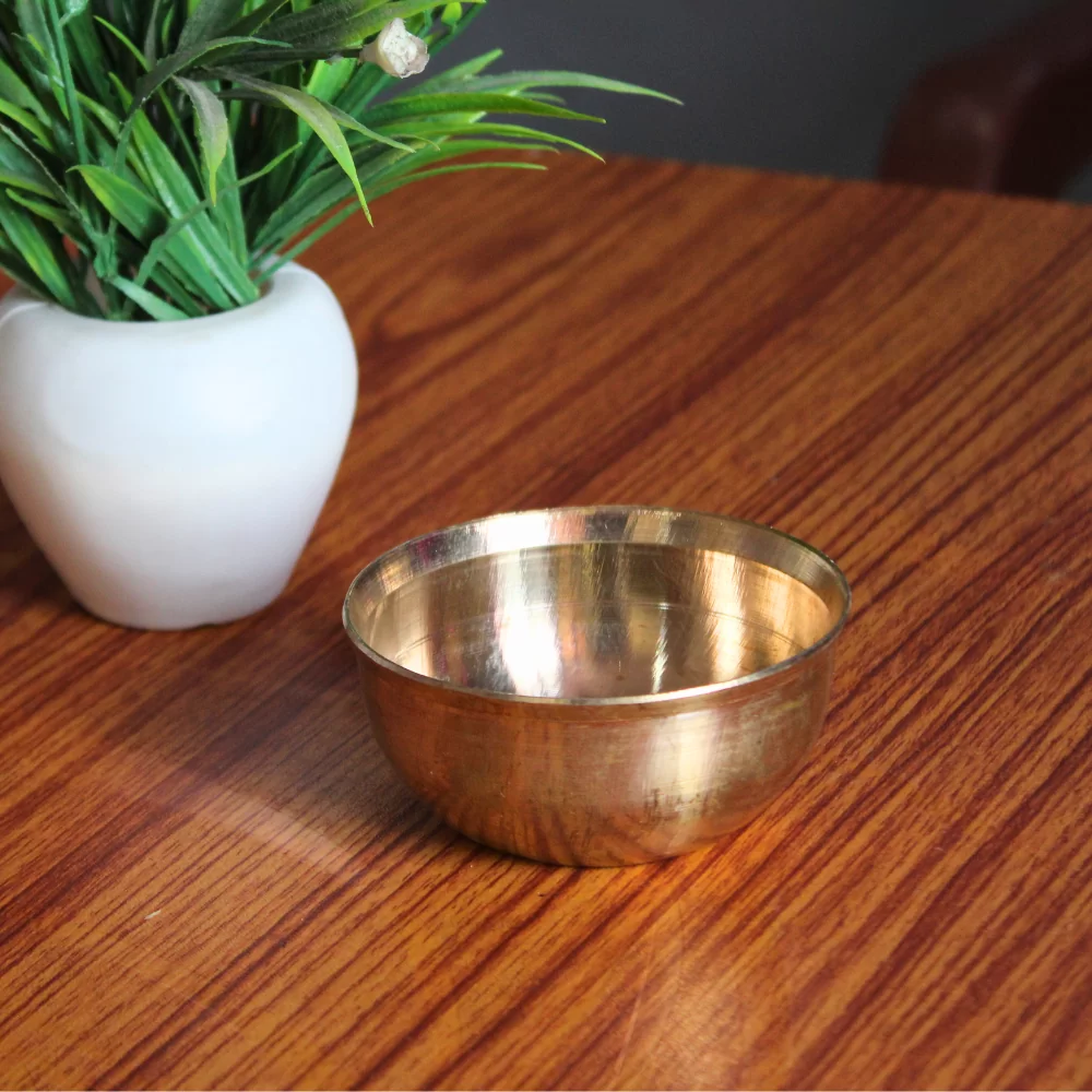Small Bell Metal Bowl 3 Pieces (Bronze Bowl) for Puja or Dinning - Image 2