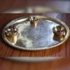 Handcrafted Brass Tray for Puja or Dining (Ovale Shape)