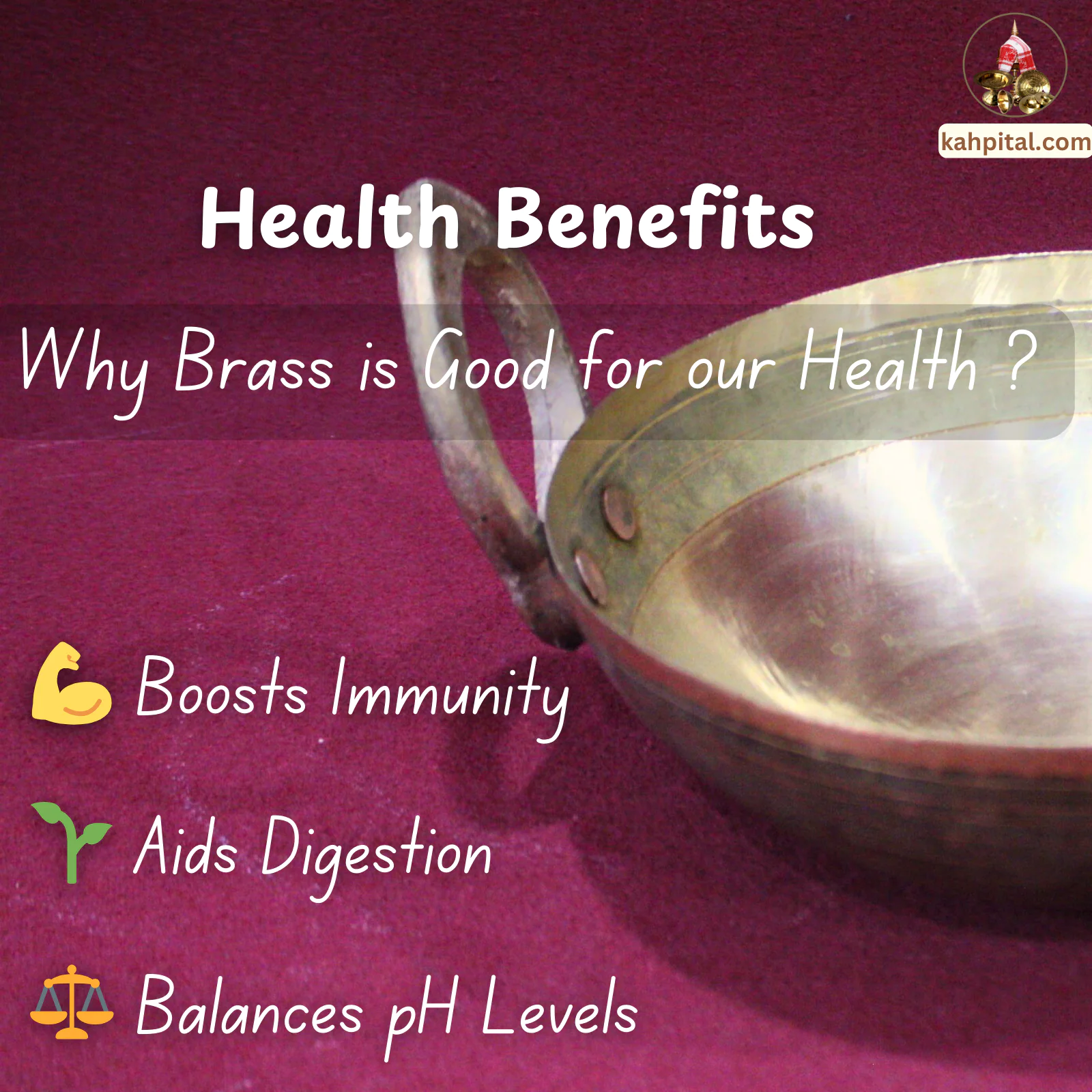 Premium Brass Kadai (Brass Kadhai) for Your Kitchen: Perfect for Daily Use-KahPital.com