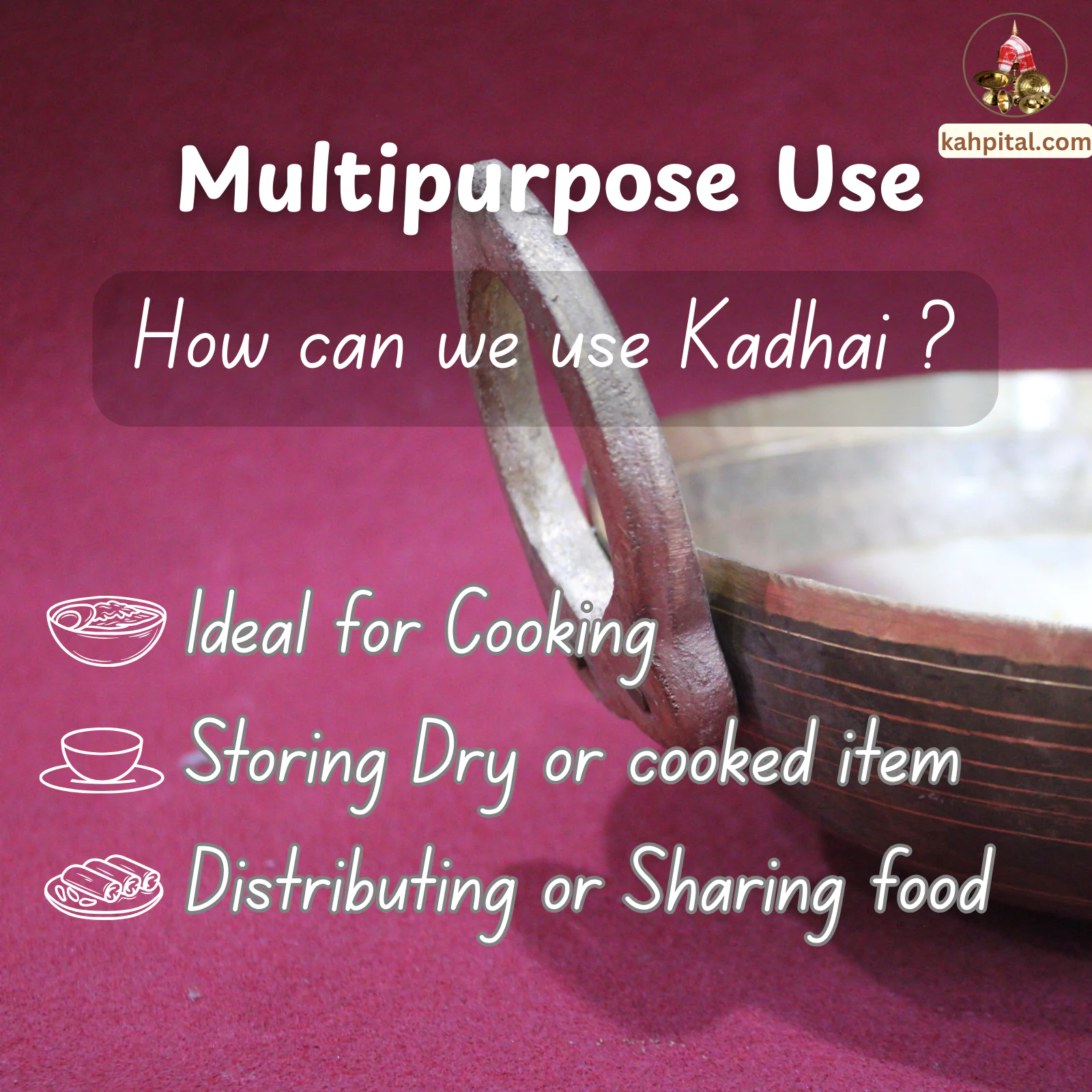 Premium Brass Kadai (Brass Kadhai) for Your Kitchen: Perfect for Daily Use-KahPital.com