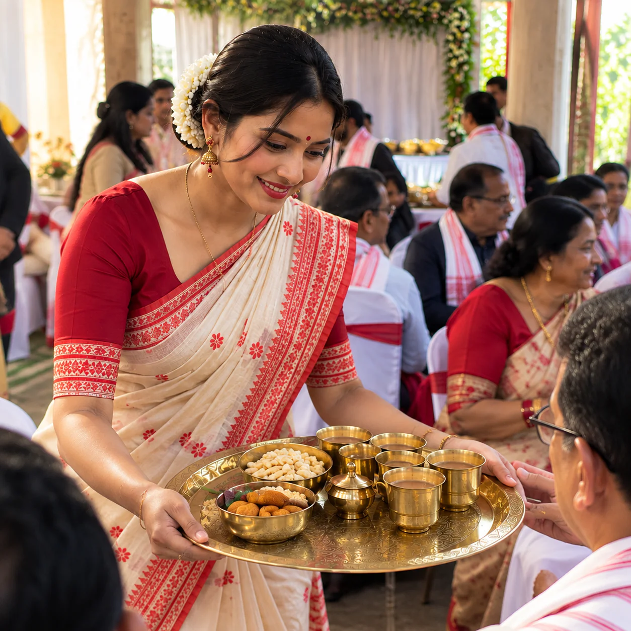 Handcrafted Premium Brass Tray perfect for Dining,Puja,Gifting