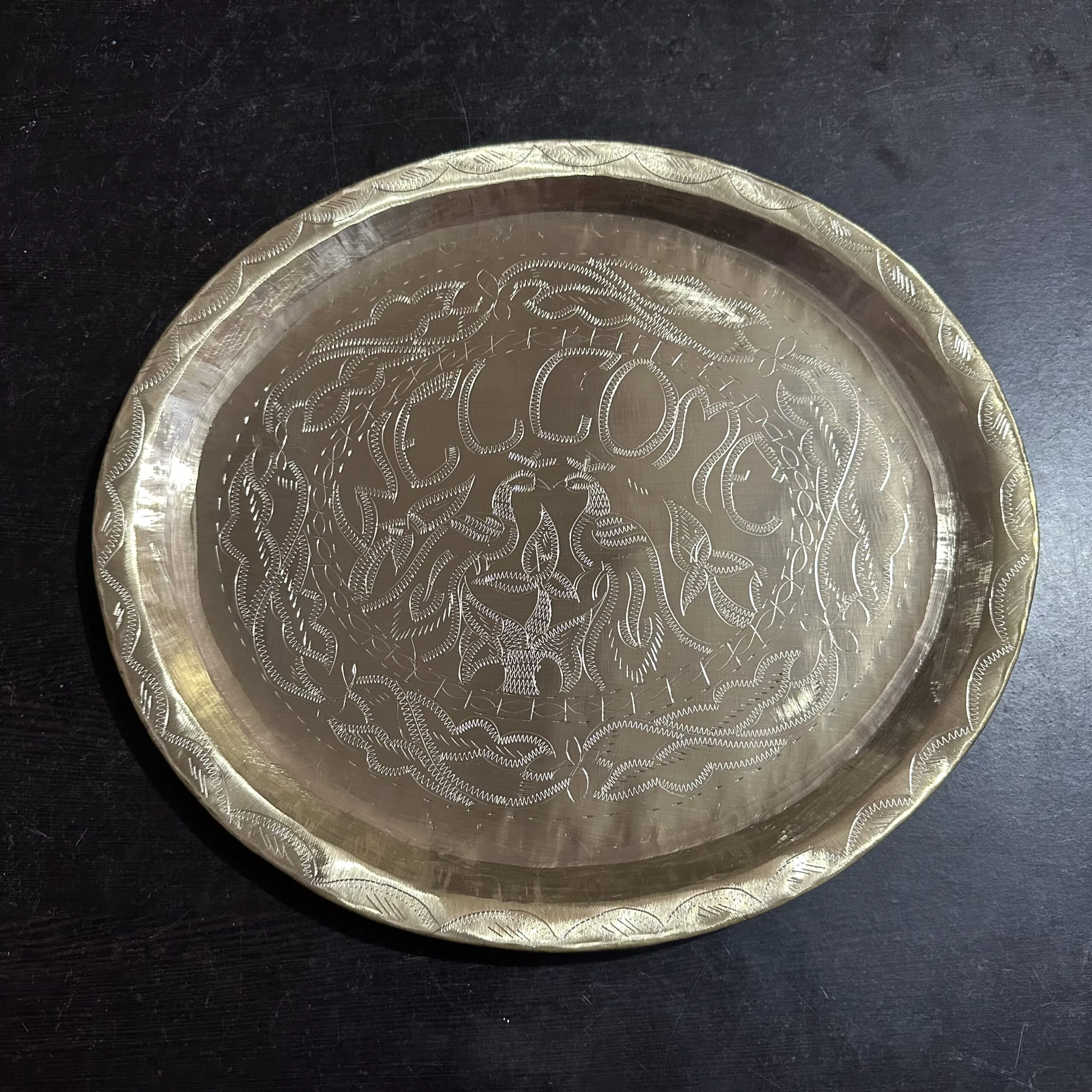 Handcrafted Premium Brass Tray perfect for Dining & Puja