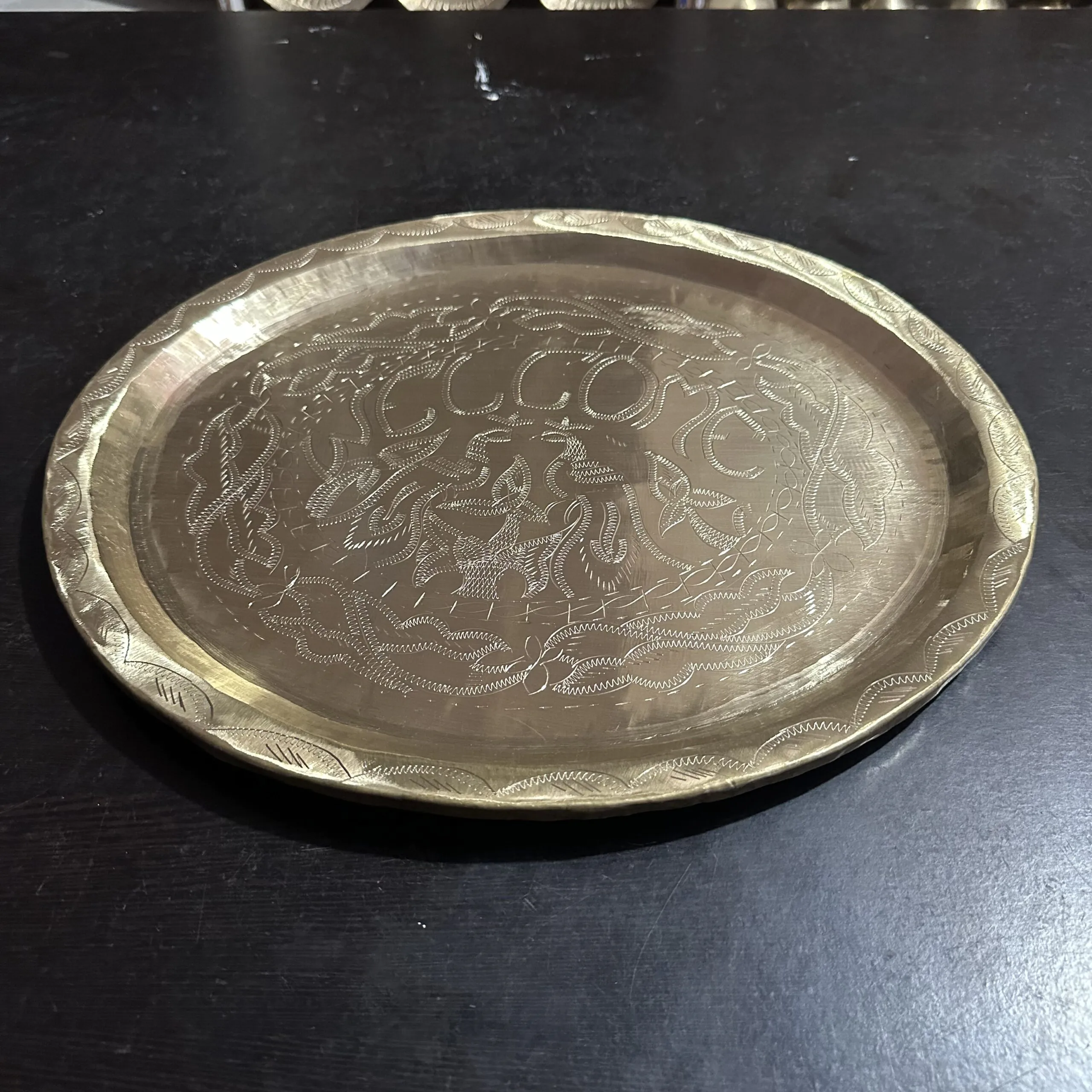 Handcrafted Premium Brass Tray perfect for Dining & Puja