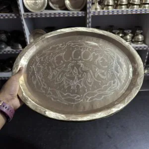 Handcrafted Premium Brass Tray perfect for Dining & Puja