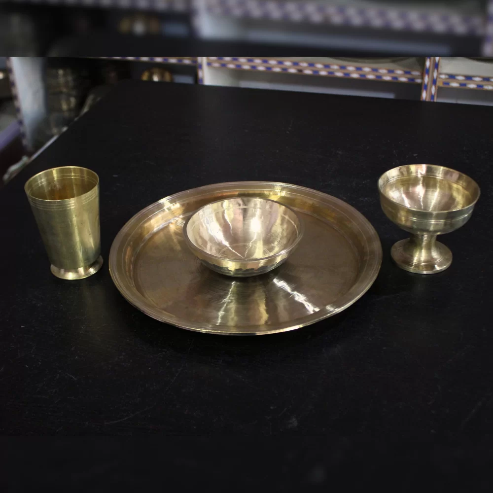 Handcrafted Bell Metal Thali (Kansa Thali) for Kitchen & Home