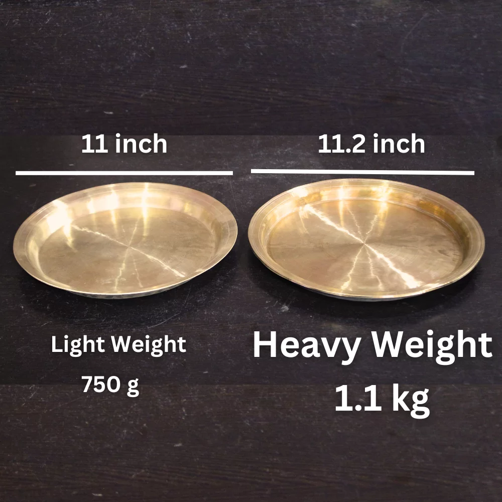 Handcrafted Bell Metal Thali (Kansa Thali) for Kitchen & Home