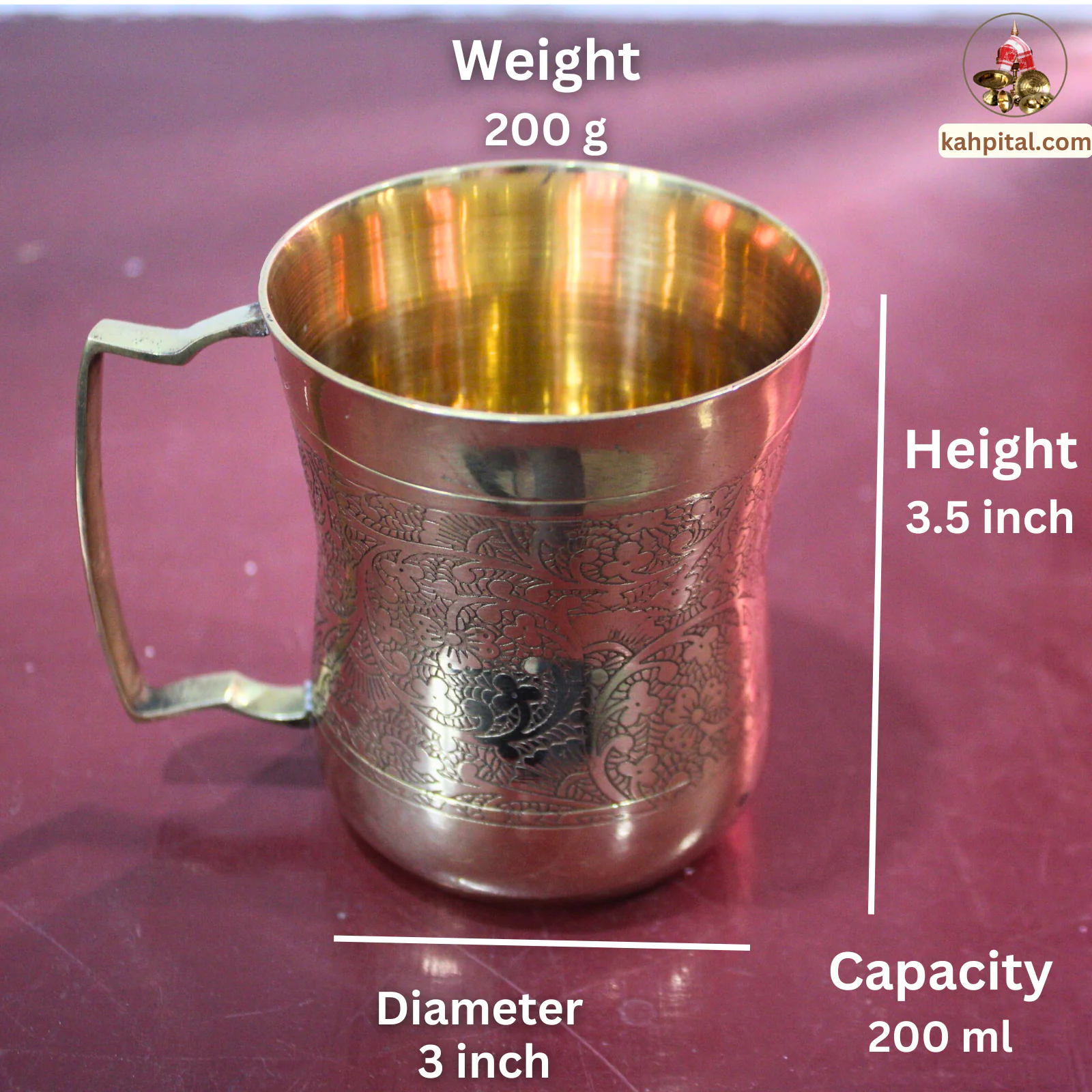 Handmade Brass Cup/Mug – The Perfect Choice for Water, Beer & Beverages - Image 3