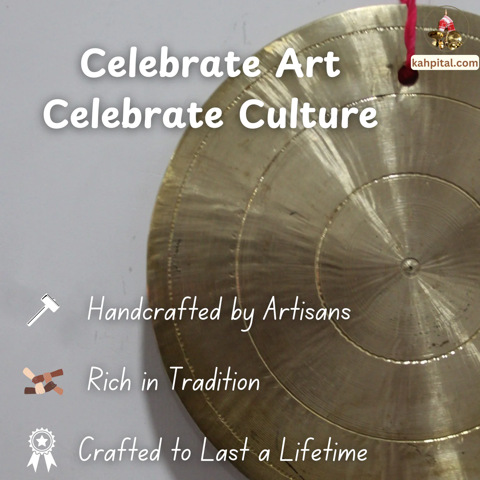 Handmade Brass Bell – 8 Inch Diameter (Ideal for School Use)