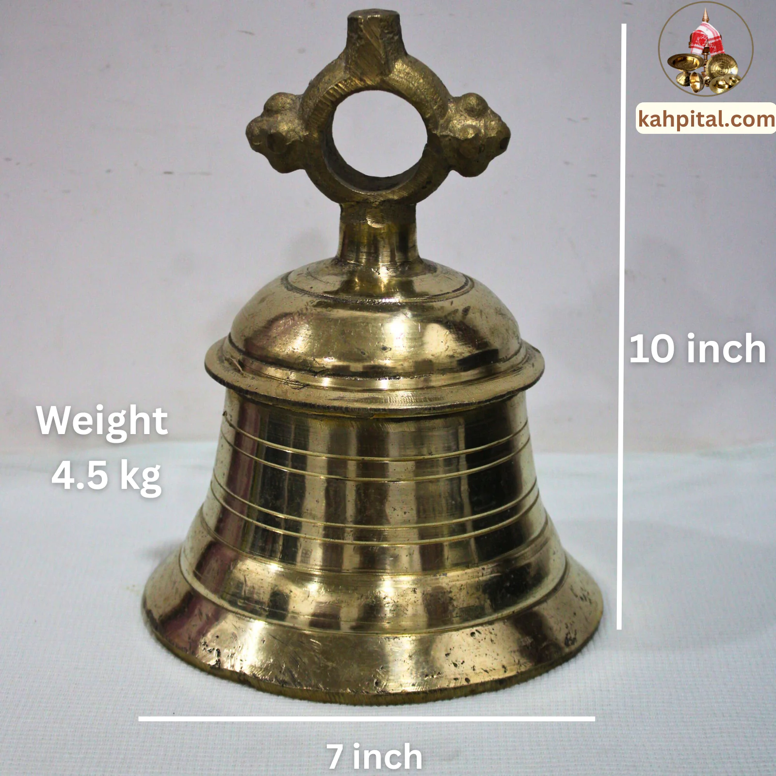Premium Handmade Brass Hanging Temple Bell for Your Temple (5 Kg)