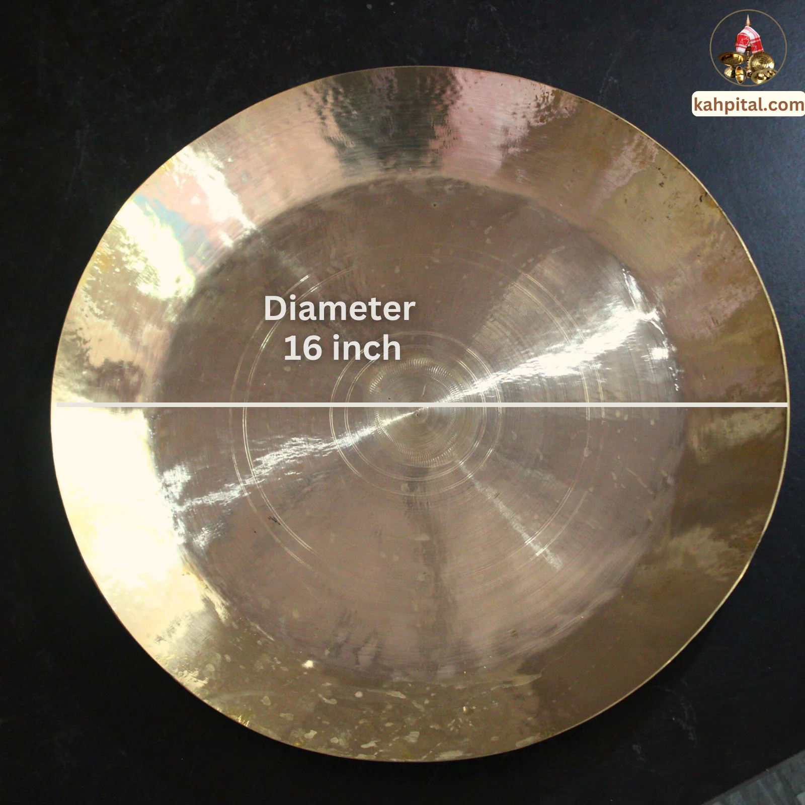 Handmade Brass Big Plate (Parat) – 16 Inch Diameter (Dinner, Pooja, Serving etc.)